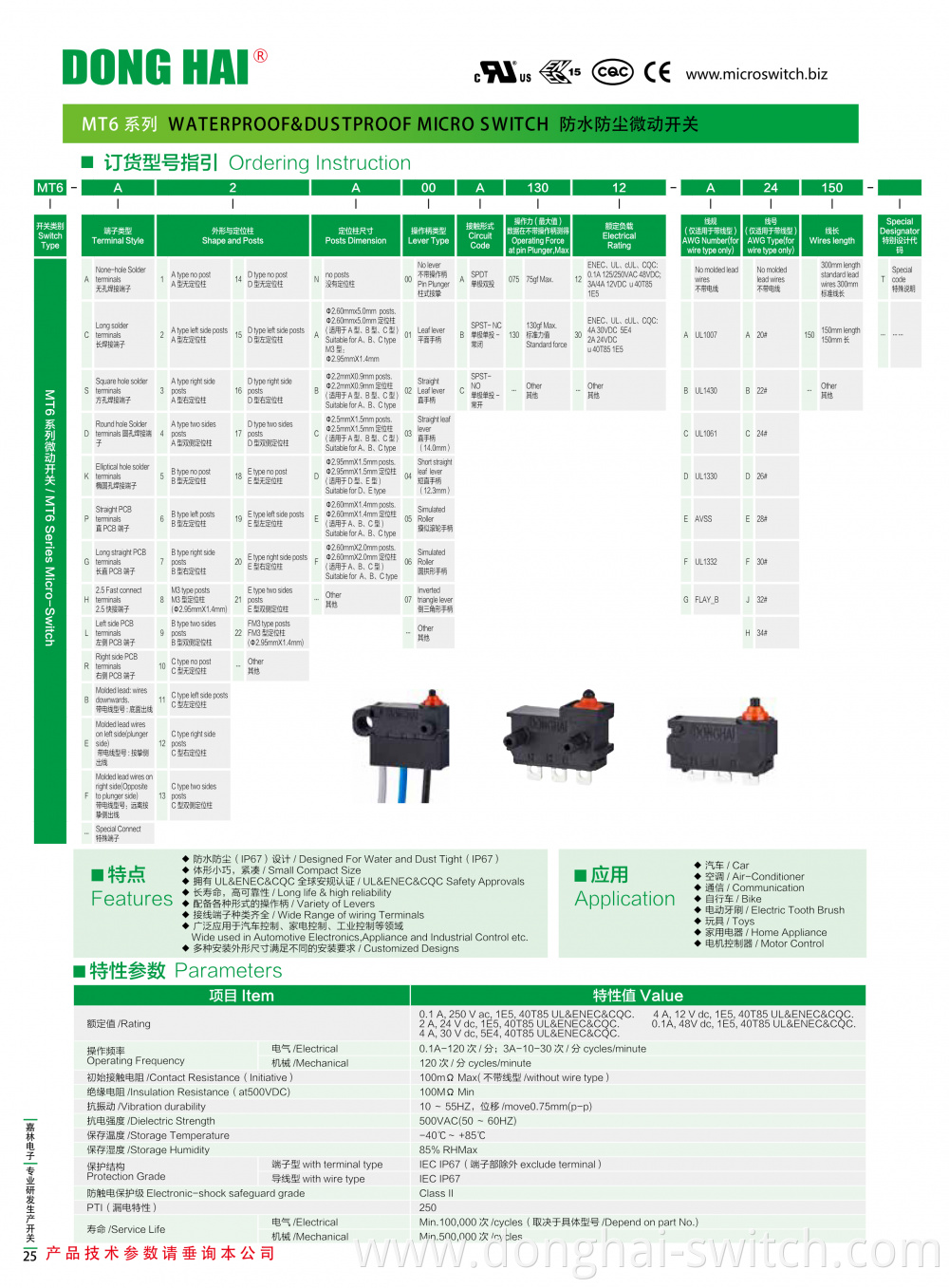 Sealed Micro Switch